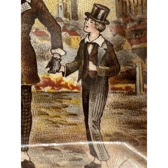 Charles Dickens Trinket Dish Brown 4" David Copperfield Micawber London British - Picture 4 of 16